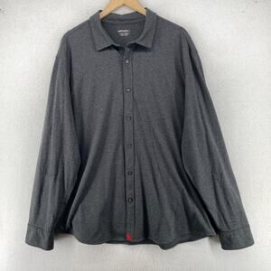 UNTUCKIT Shirt Mens 3XL Jersey Button Up Long Sleeve 100% Cotton Gray